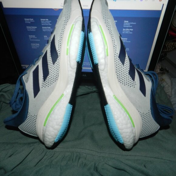 adidas SolarGlide 5 Blue/ White Pulse Lime Men's SIZE 6.5NWT🆕⌚📦🏃💨🚚 - Picture 11 of 16